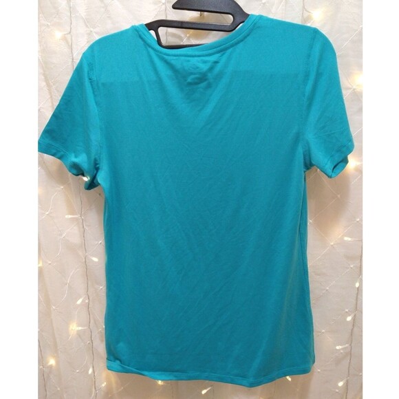 ATHLETIC WORKS GIRLS SMALL 4-6 GREEN SHIRT CORE ACTIVE BASIC SOLID V-NECK PLAIN - Picture 2 of 6